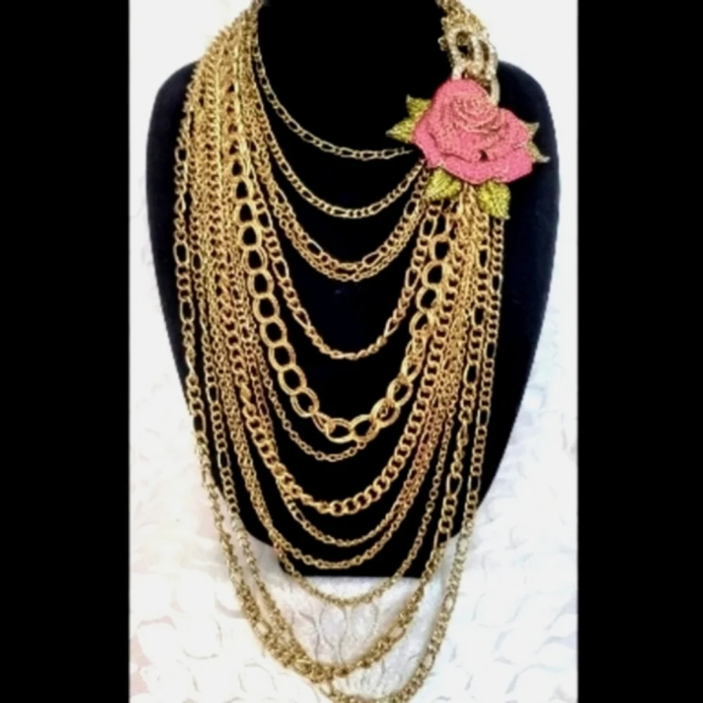 AUTHENTIC Heidi Daus Goldtone Chain Link Necklace - Picture 2 of 6